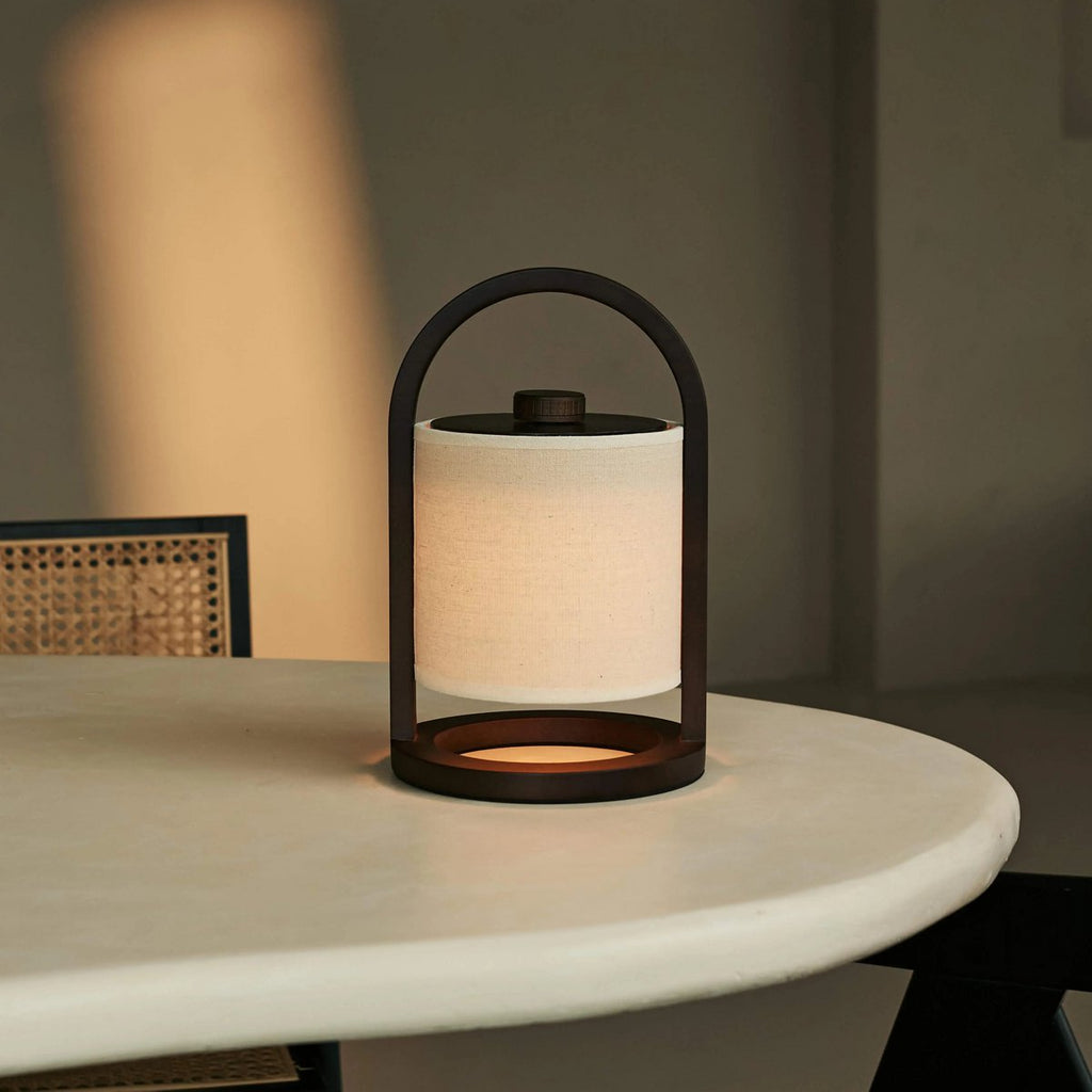 River Donkerbruine Draadloze Houten Lamp – Oplaadbaar & Dimbaar