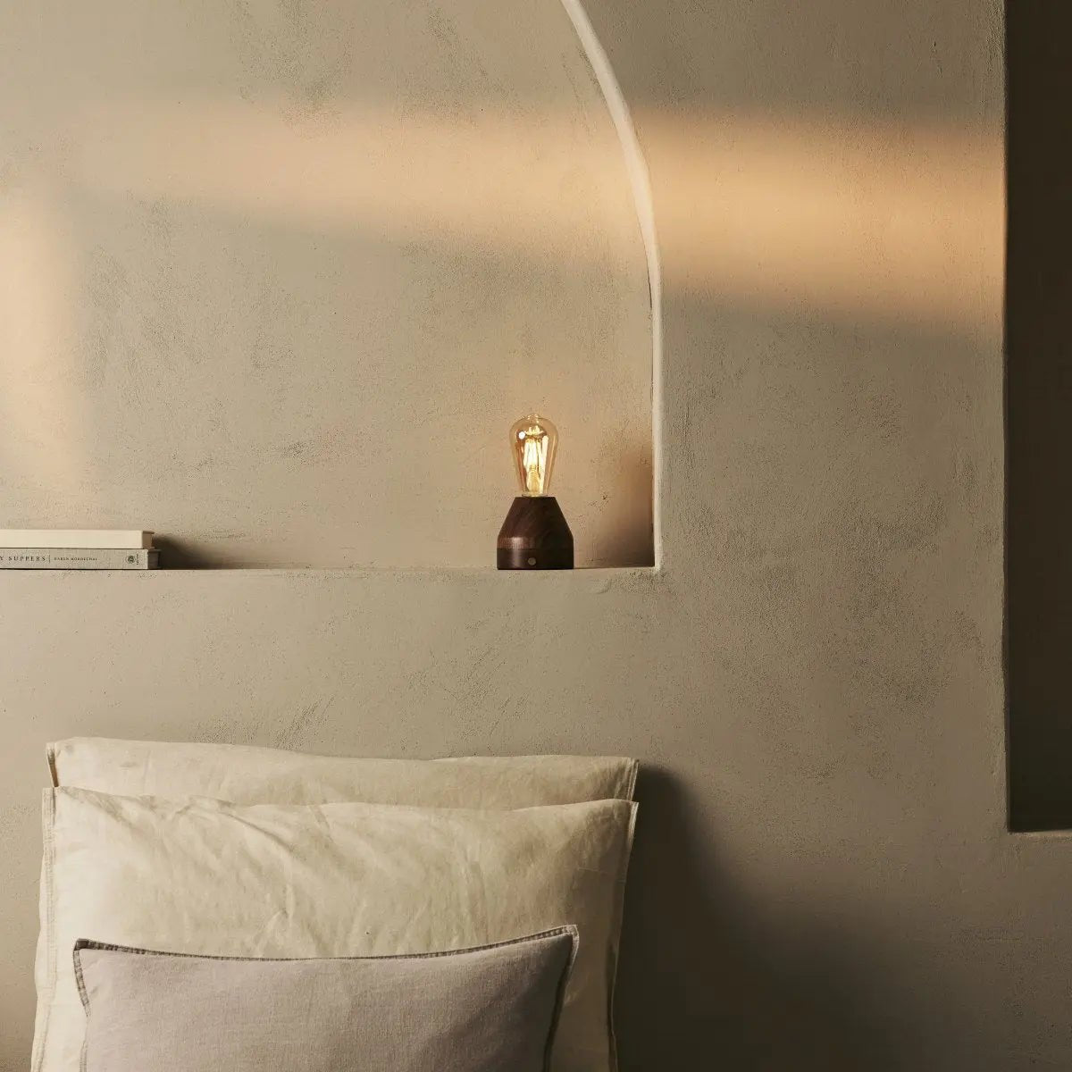 ZAVI WALNAUT Oplaadbare LED-tafellamp-Draadloos, dimpelbare, 100-uur batterij