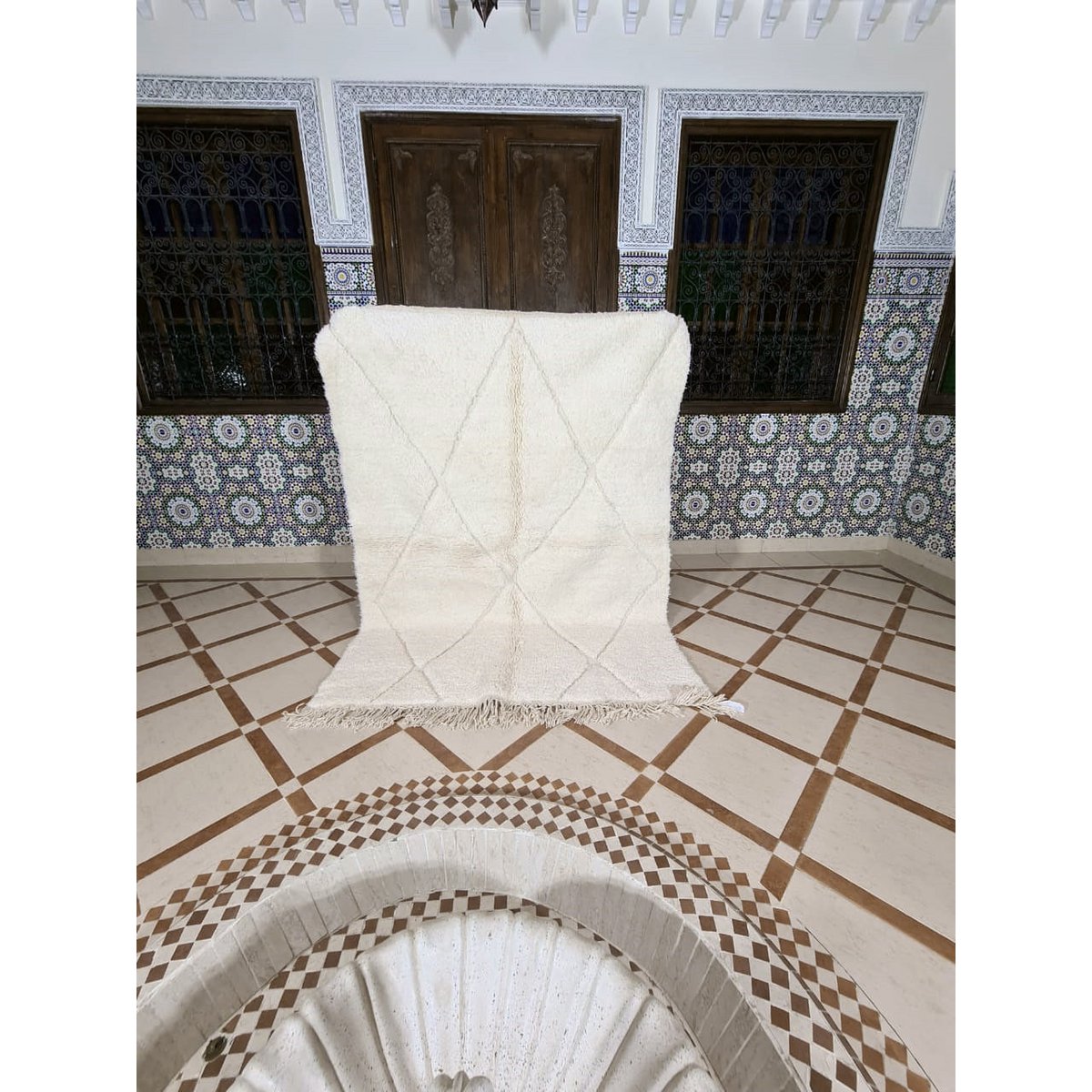 Berber vloerkleed Beni Ouarain zuivere wol 105 x 205 cm