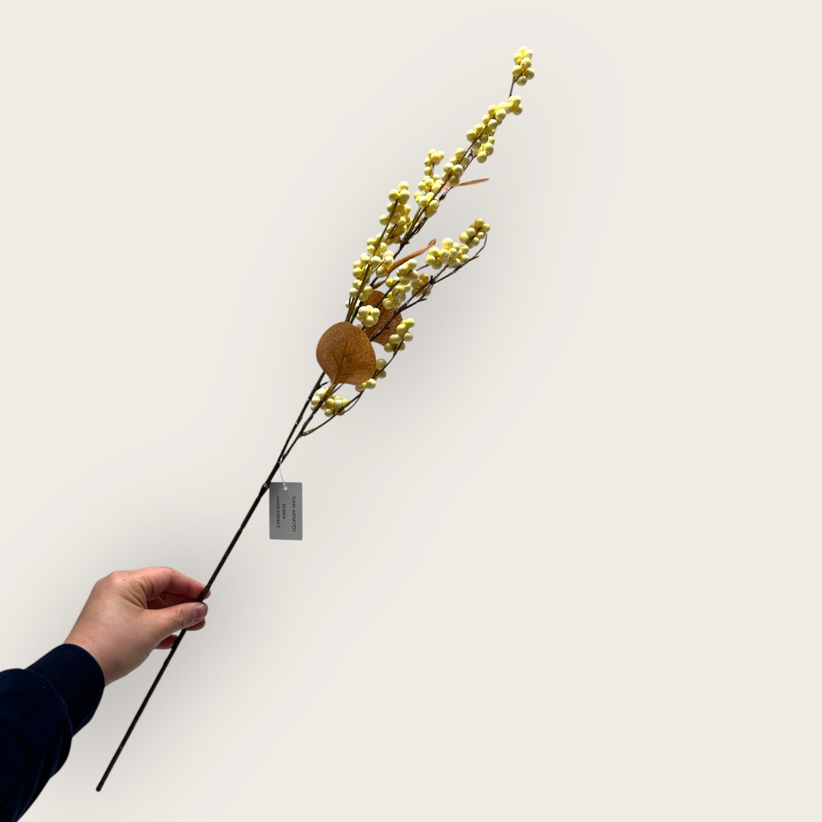 Wit Vrucht | Zijden kunstbloem | Lengte 83cm  1pcs