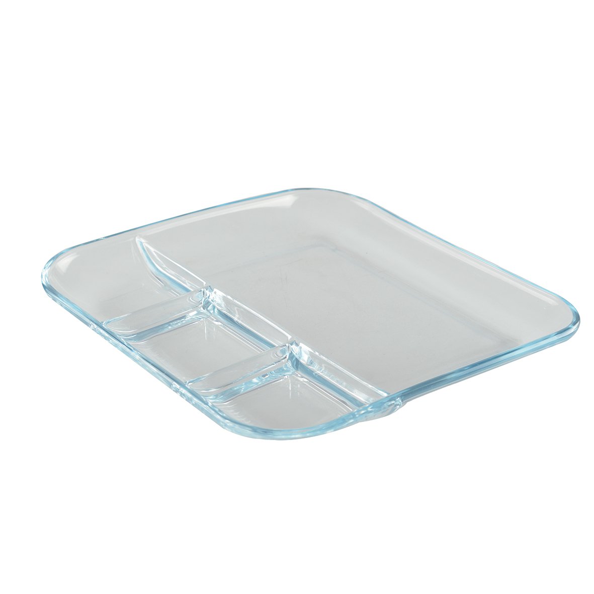 Platte 4 vierkante glazen compartimenten