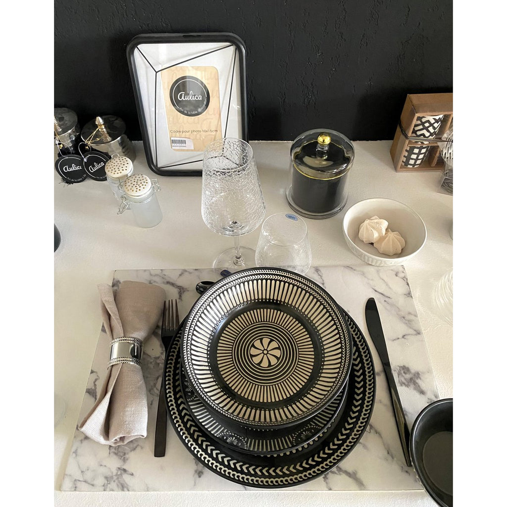 SCHAAL RECHTHOEK SIMILI MARMER LEDER