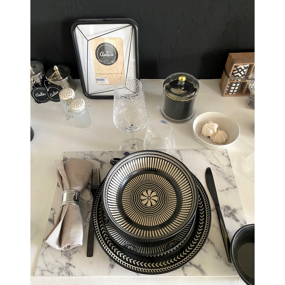 SCHAAL RECHTHOEK SIMILI MARMER LEDER