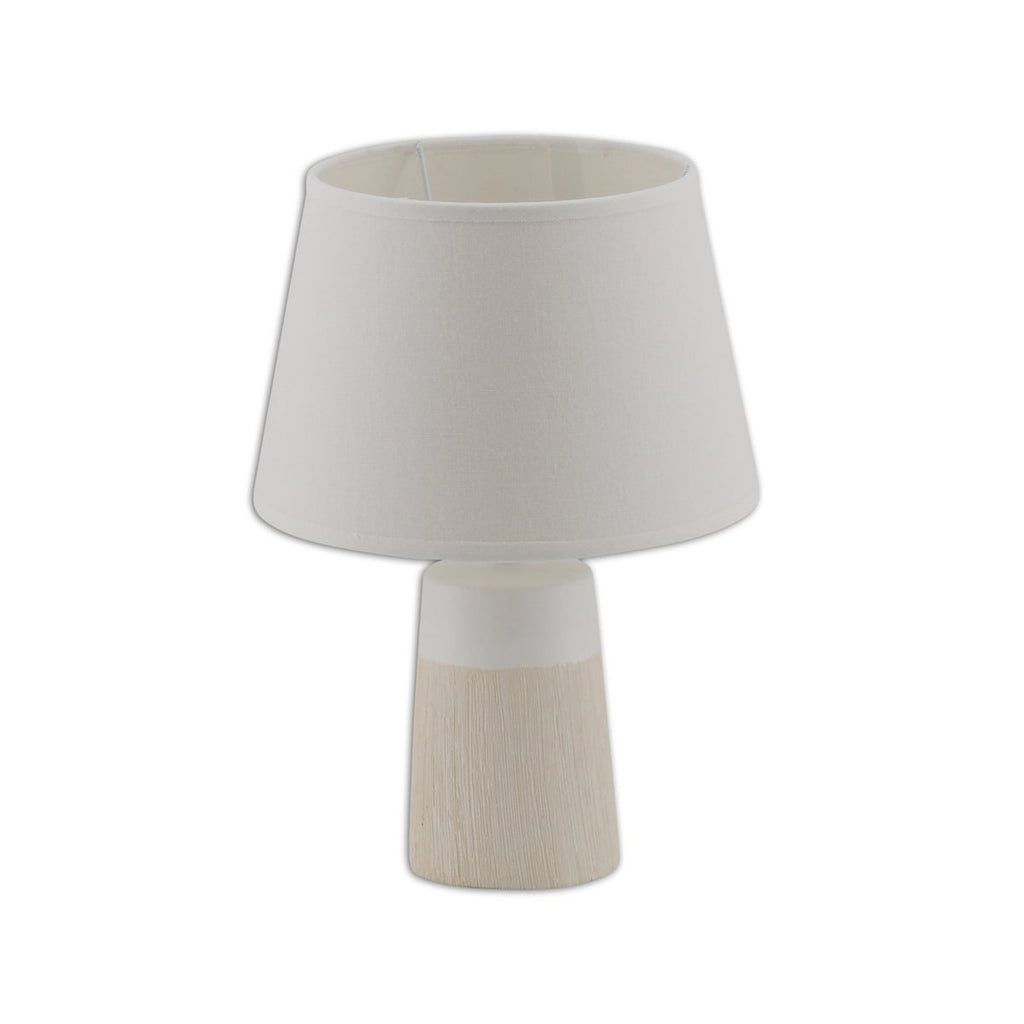 Liv · Houten tafellamp met linnen kap — naturel