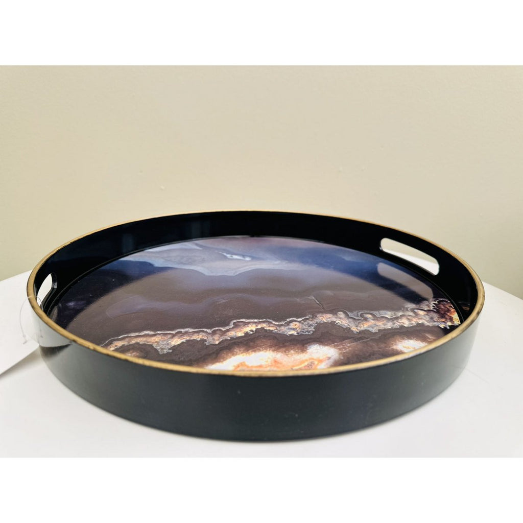 Combination: a tray, a marble candlestick, a marble vase with high-end silk fabric flowers