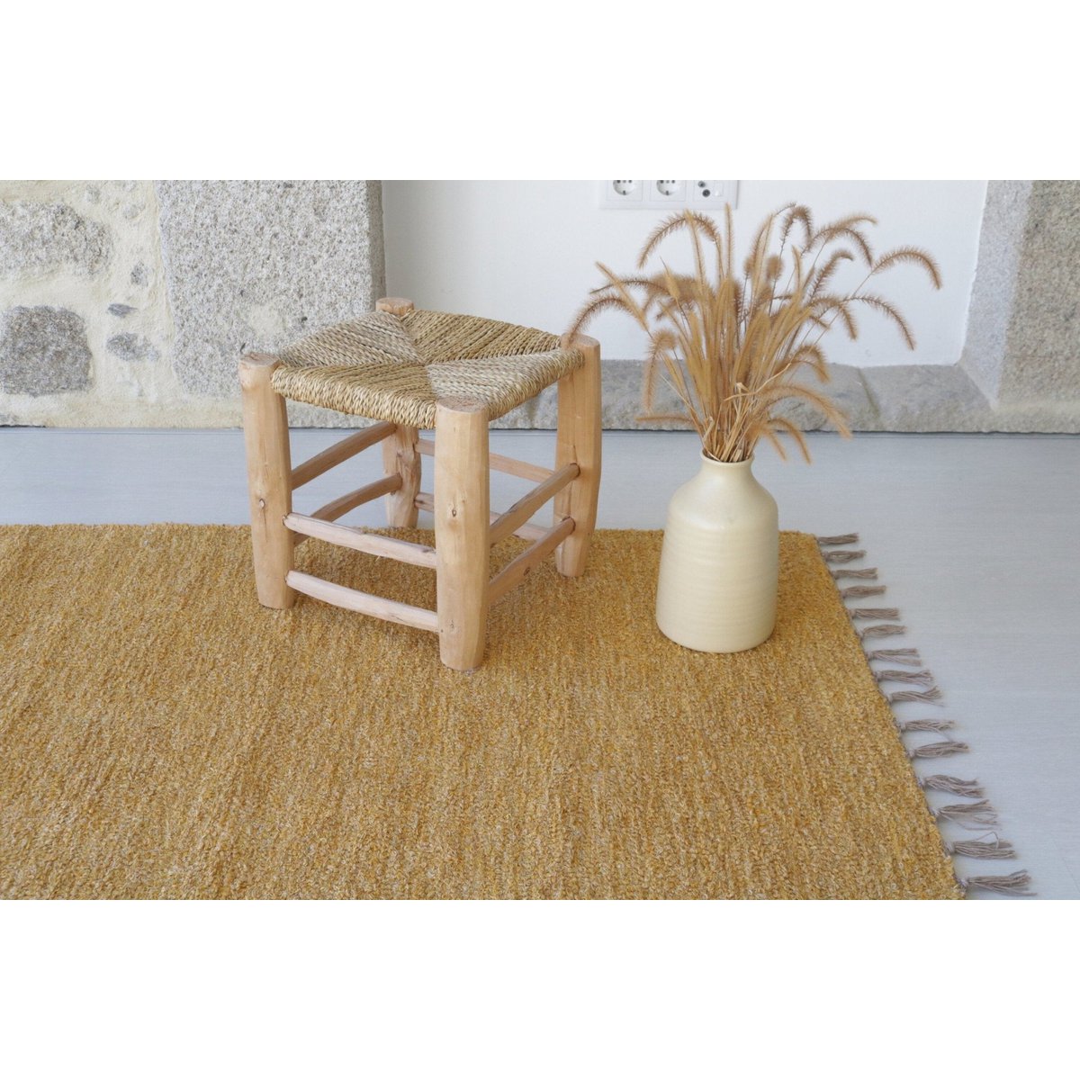 Handgeweven vloerkleed van gerecycled katoen