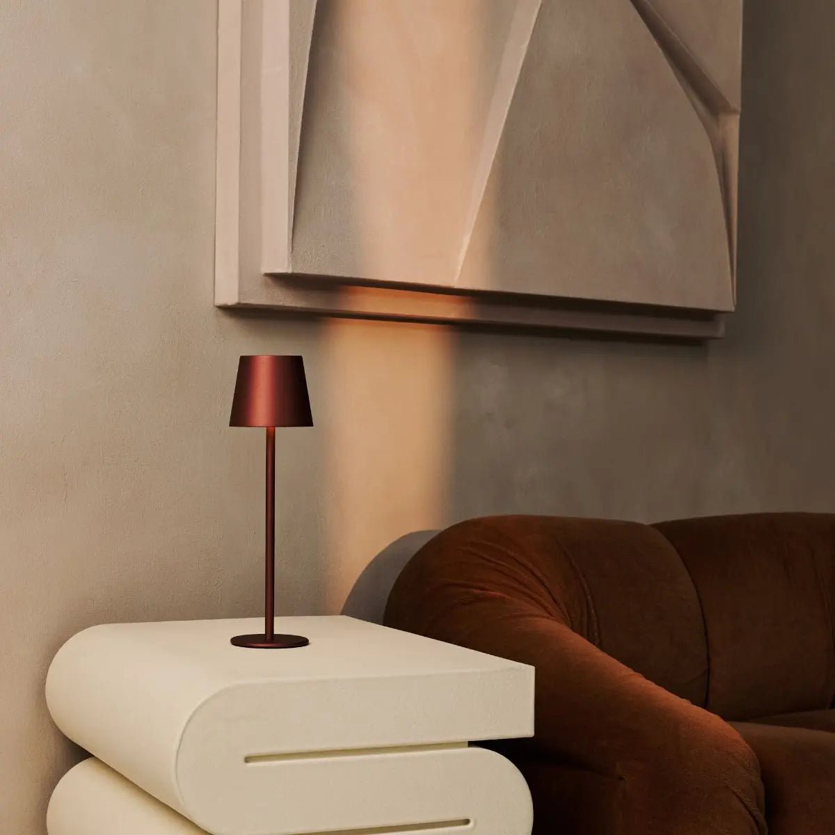 Jasper Bronze - Draadloze lamp met batterij L metaal, dimable & 3 lichtstadia