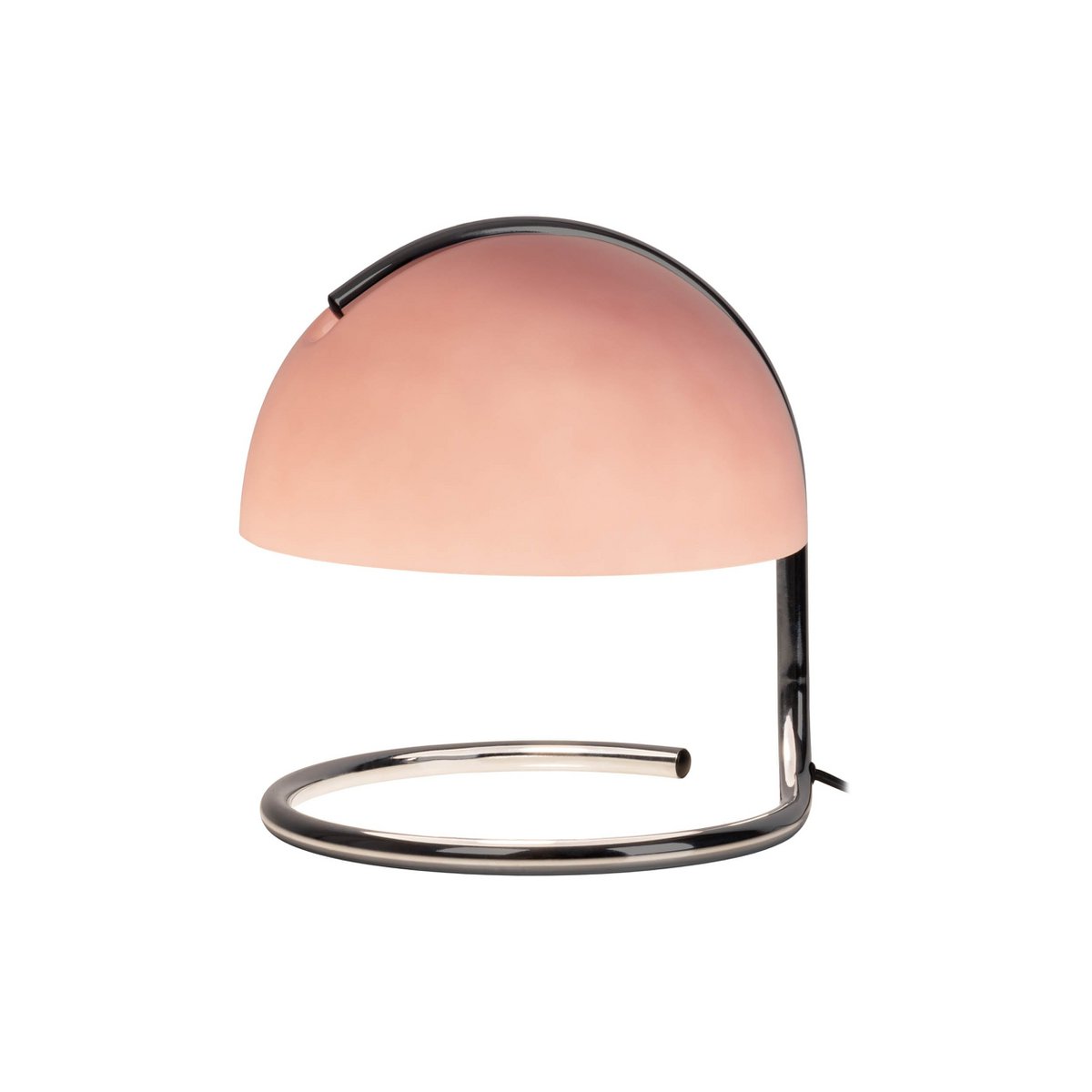 Liv · Houten tafellamp met linnen kap — chroom