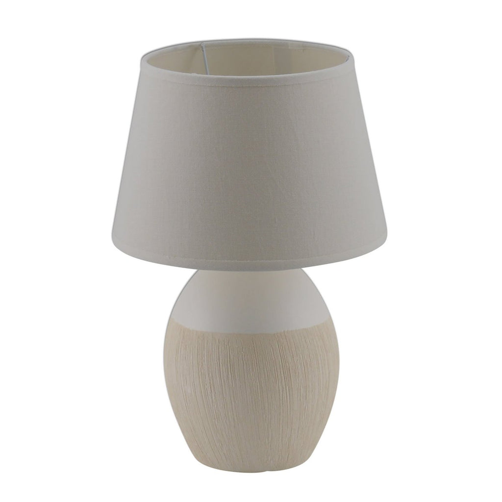 Liv · Houten tafellamp met linnen kap — naturel