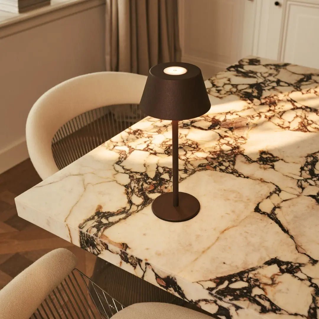 Milou Mocha Brown - Tafellamp zonder kabel L Modern, Design & 3 Light Modi