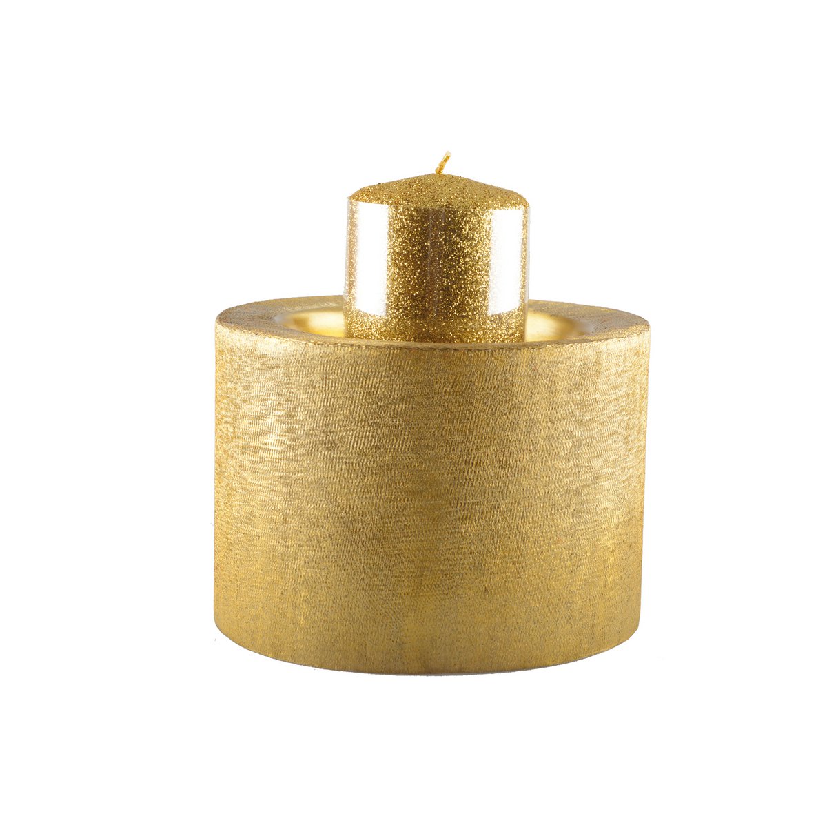 Gold Metal Candle Holder 16.5x16.5x11.5cm