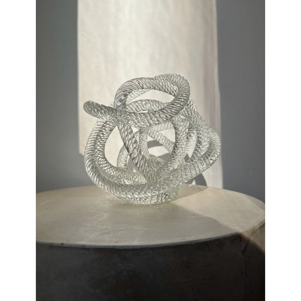 Groot geknoopt glassculptuur (L) Diameter 20cm