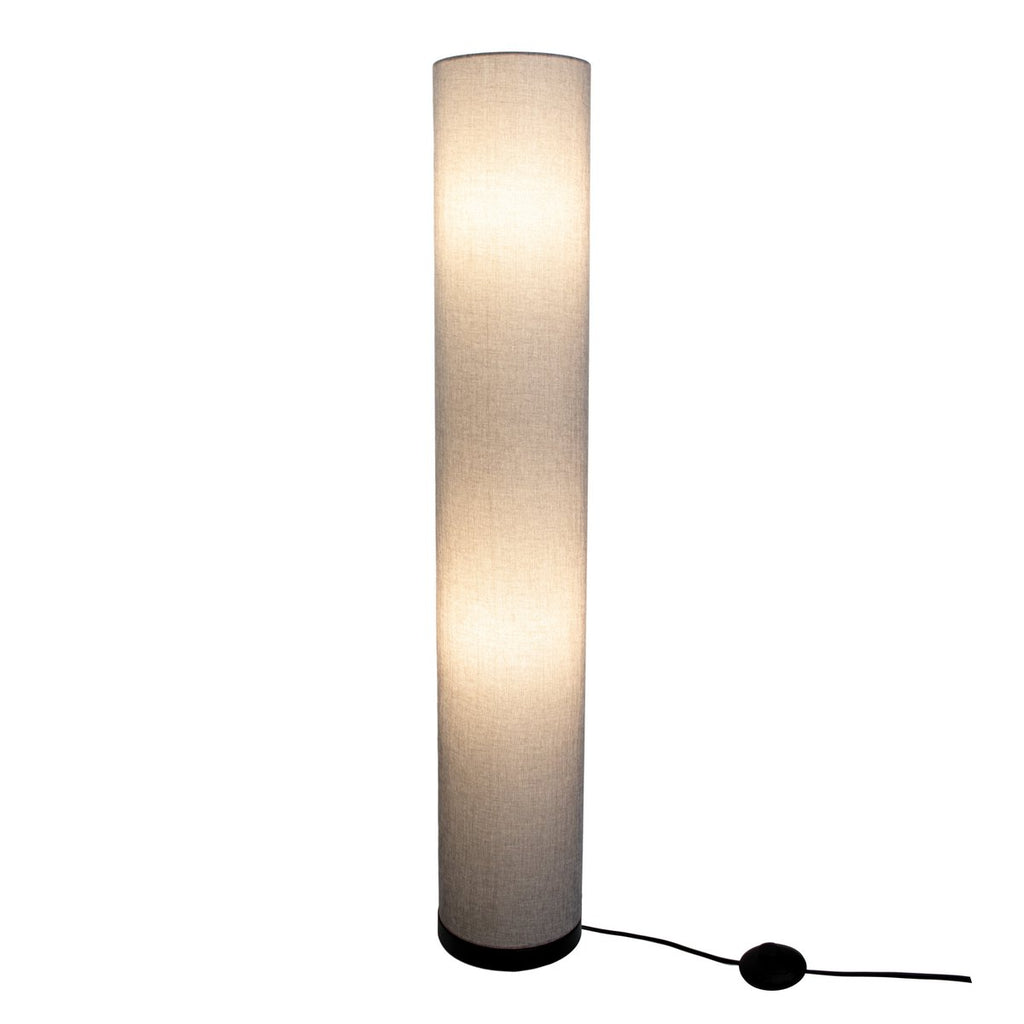 Staande lamp "Beate" Gray gemaakt van metaal en een tekstblazer in grijs, E27 -aansluiting, vloerlamp voor eetkamer, woonkamer, gang of kantoor, ca.