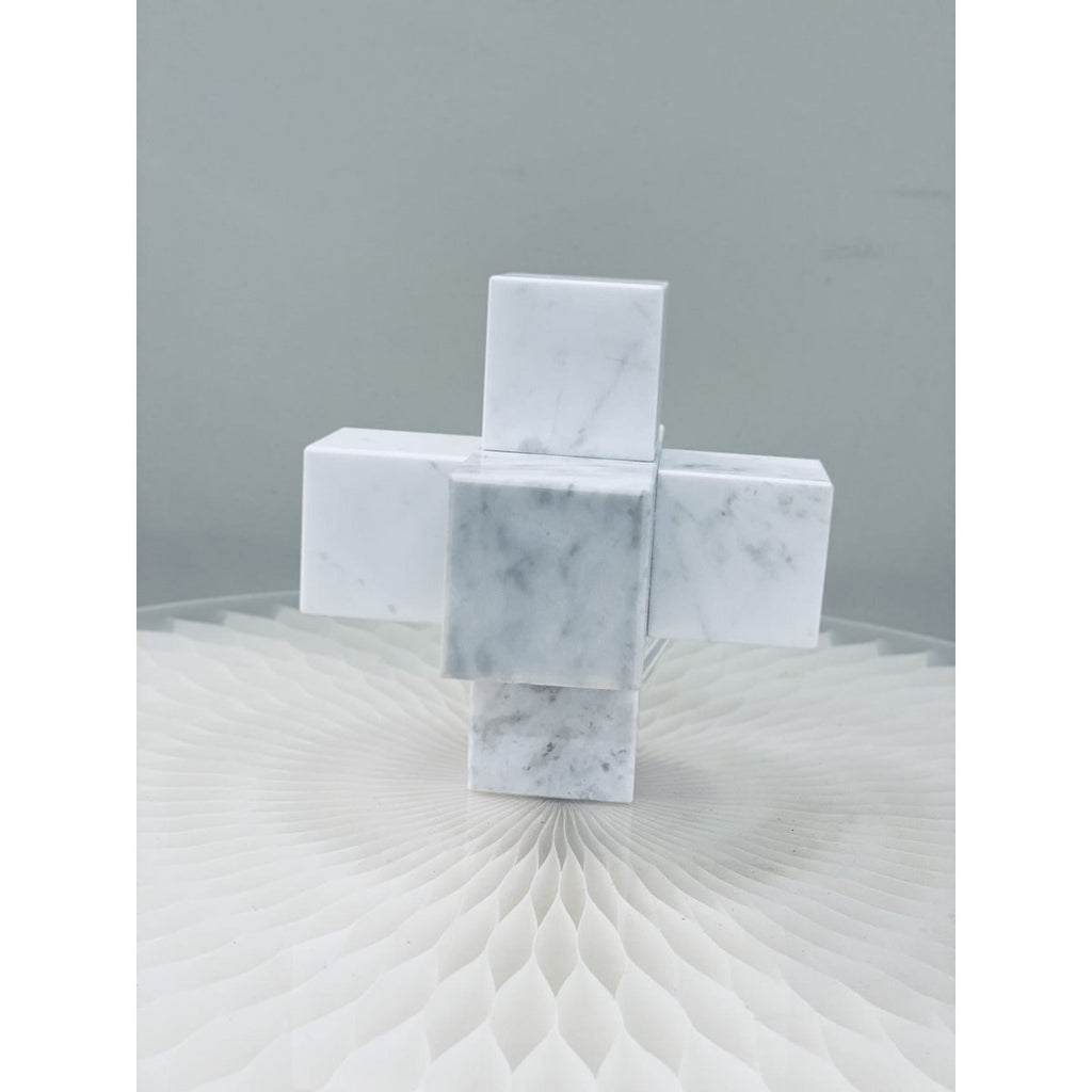 Licht luxe modern eenvoudig marmeren kruis wit klein formaat: 9cm*9cm*9cm