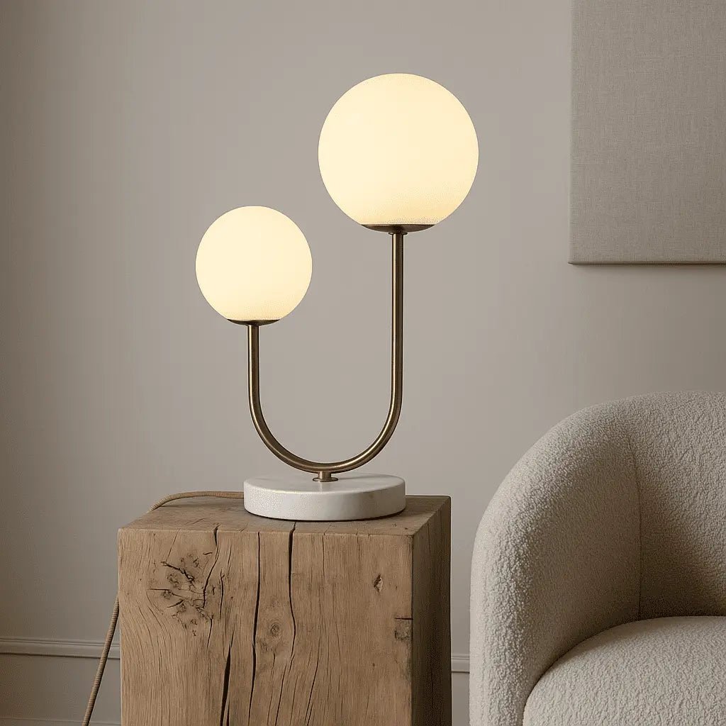 Giorgia Elegant Marble Lamp - Elegante tafellamp met matglazen lampen