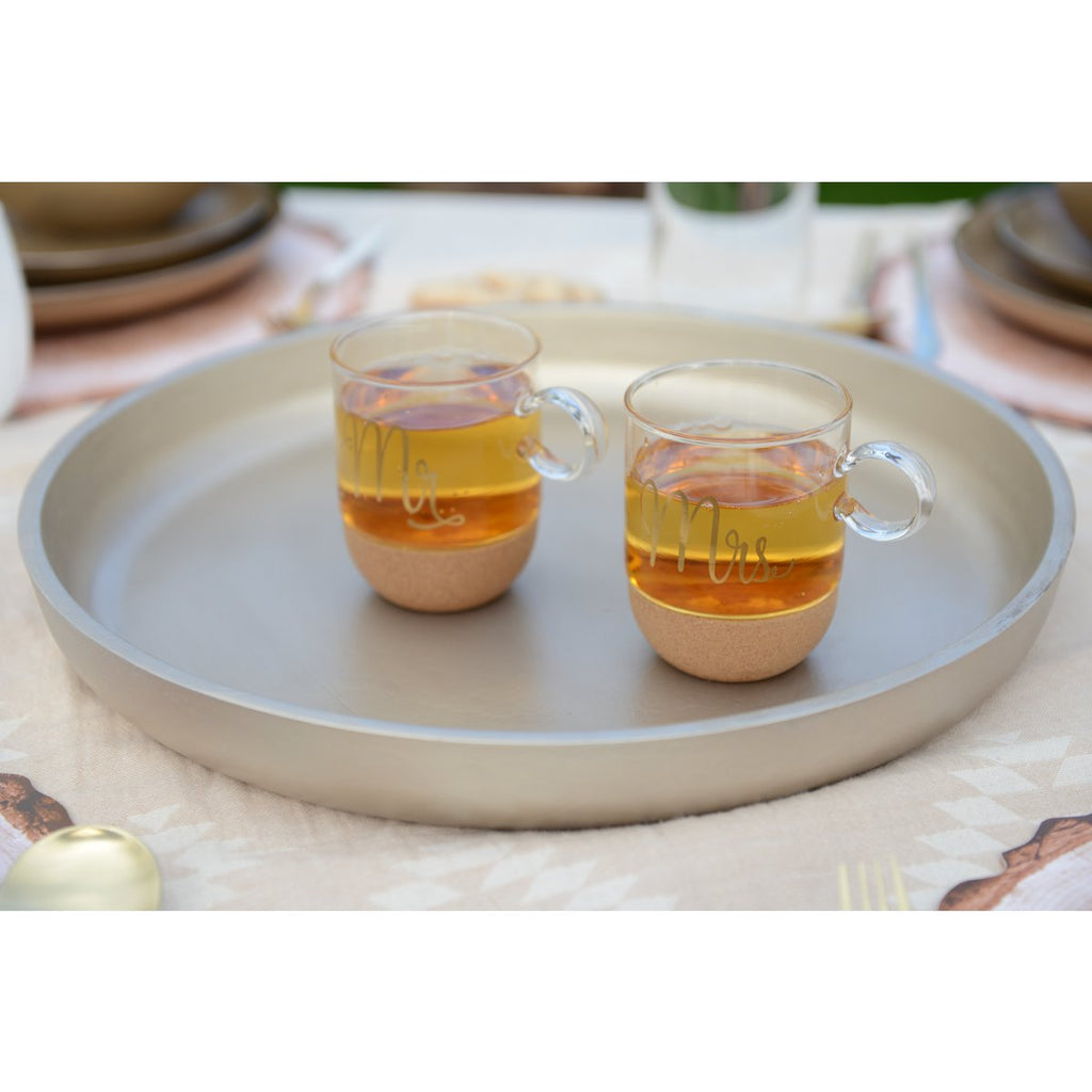 Mok in Glass Cork "Mrs"