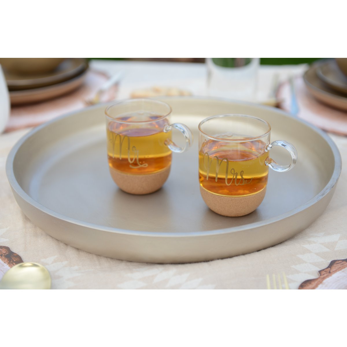 Mok in Glass Cork "Mrs"