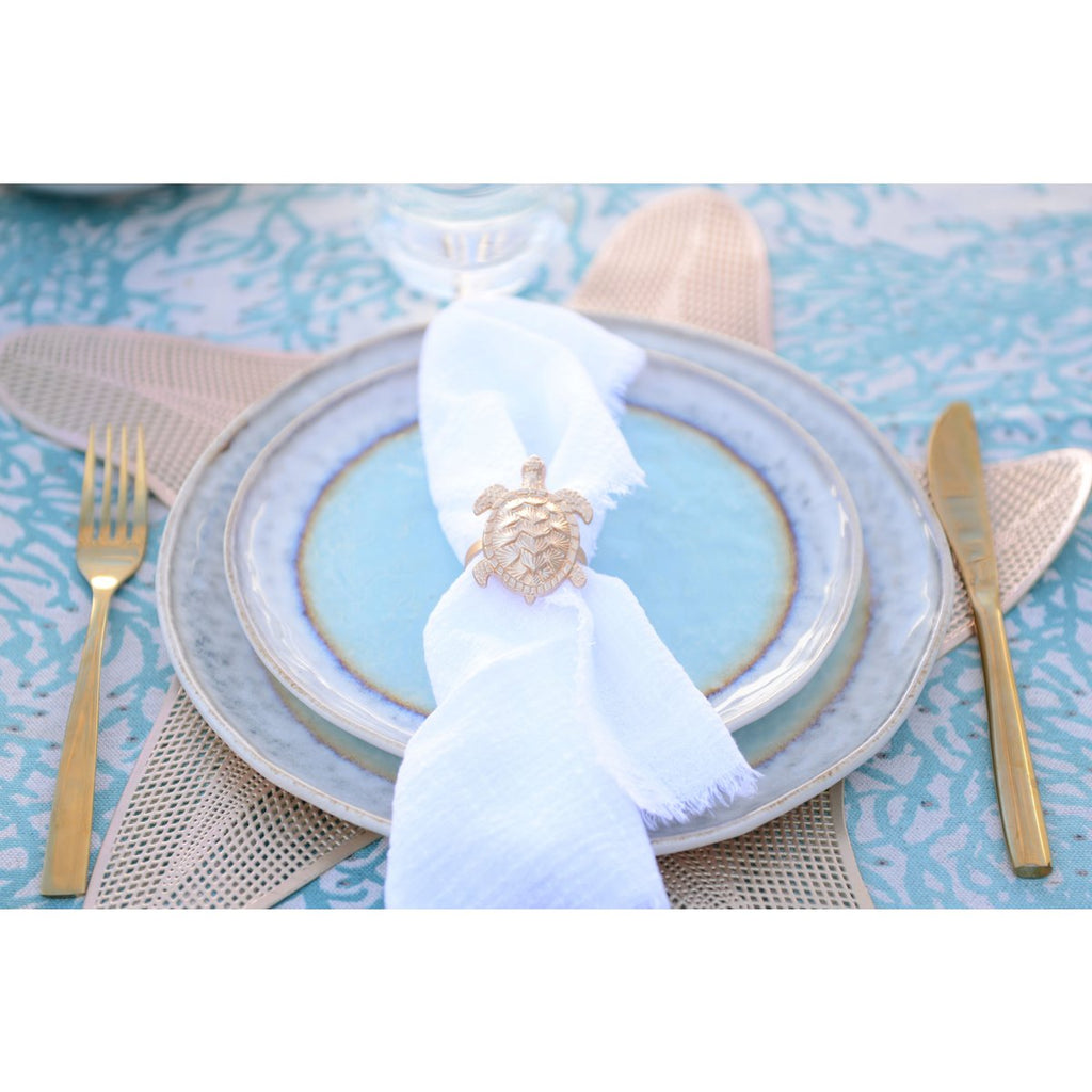 Turquoise porselein dessertplaat 21.5x21.5x1.4cm