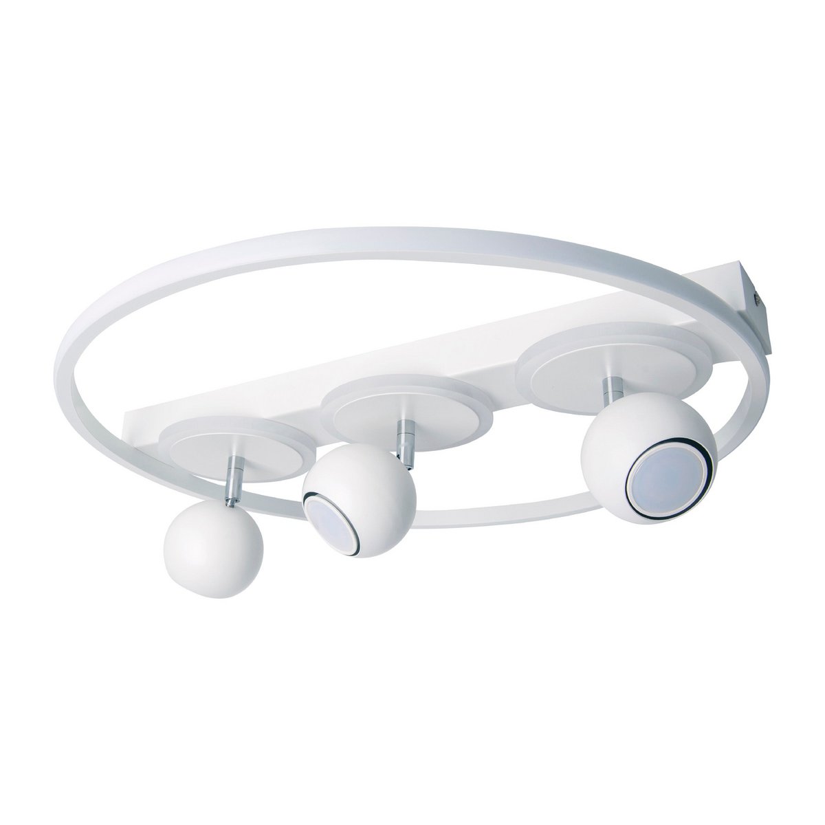 3 Spot LED -plafondlamp "Ronda" Ø 50 cm, gemaakt van metaal en plastic, wit, GU10, vlekken binnen