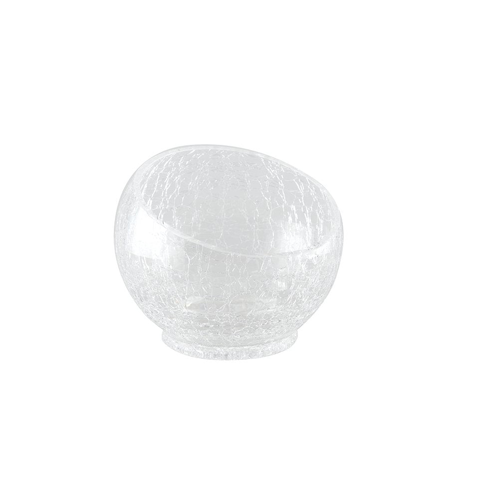 Glazen kom gebarsten effect groot model 18x18x15cm