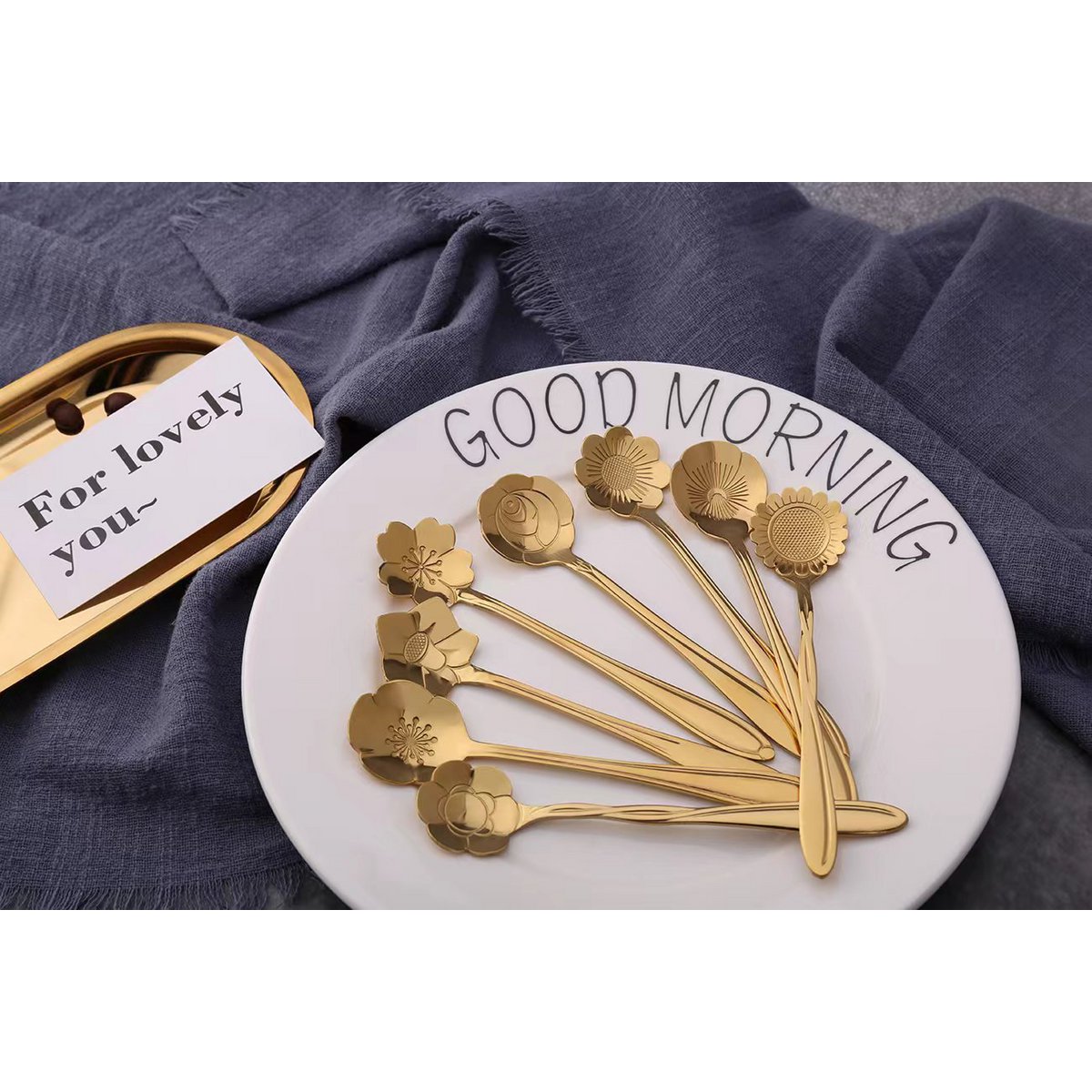 Golden Assorted Flower Desserts - Set van 6