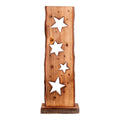LED Wood-Decolum Moon/Stars 60 cm High Christmas Decorations Made of Wood met stevig ingebouwde LED's