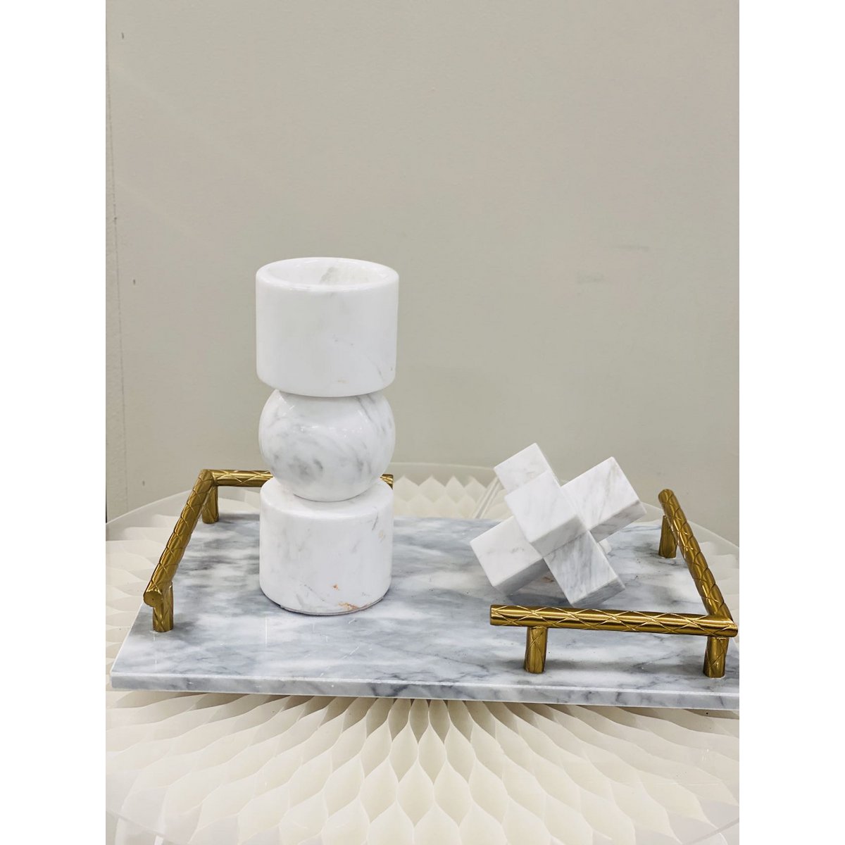 Licht luxe modern eenvoudig marmeren kruis wit klein formaat: 9cm*9cm*9cm