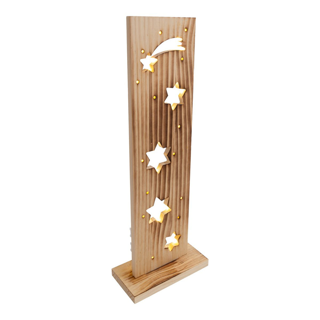 Led Wood Decolum "Stars", gemaakt van natuurlijk hout met vaste LED's, kerstdecoratie voor buiten