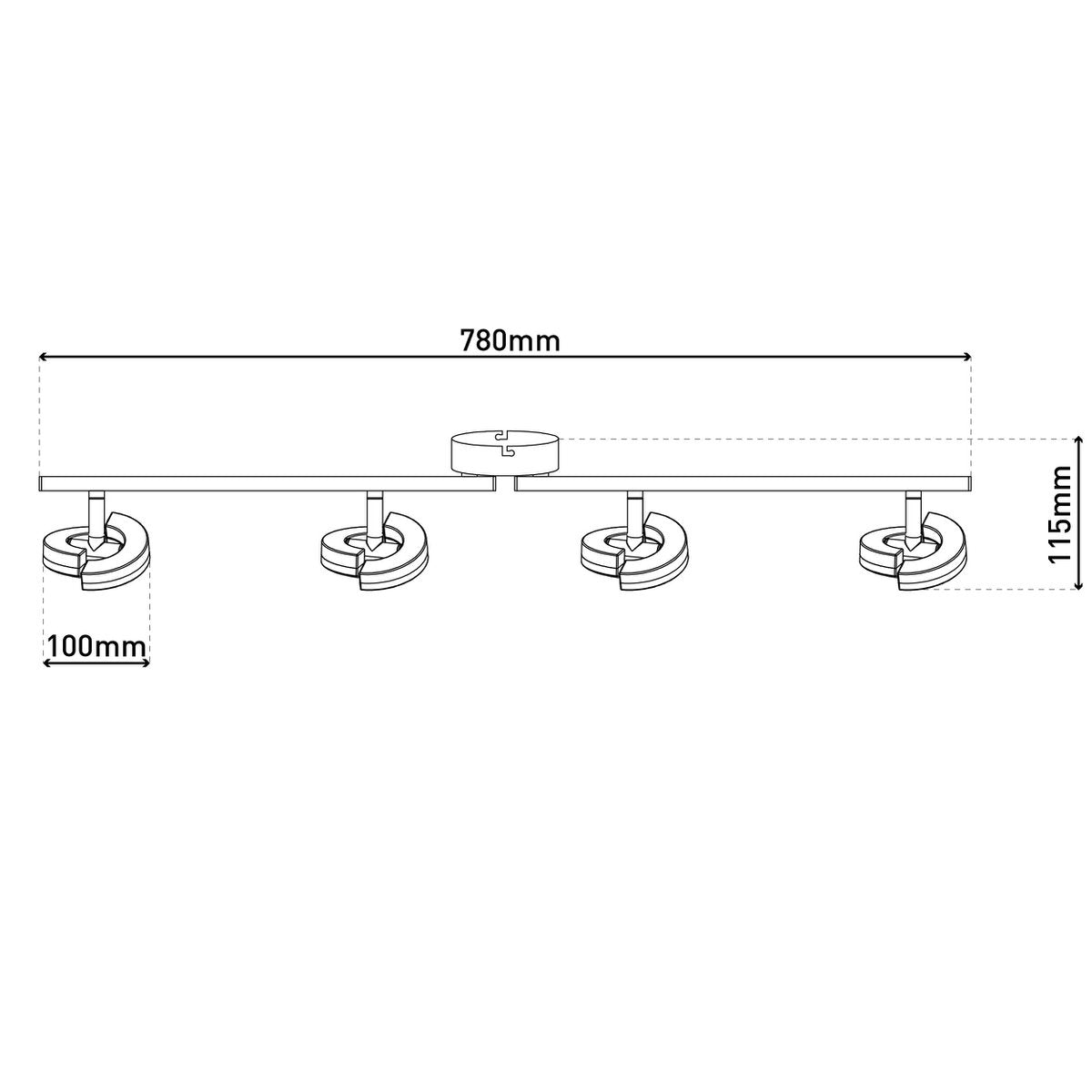 4 LED-wand u. Plafondspot "Affi"