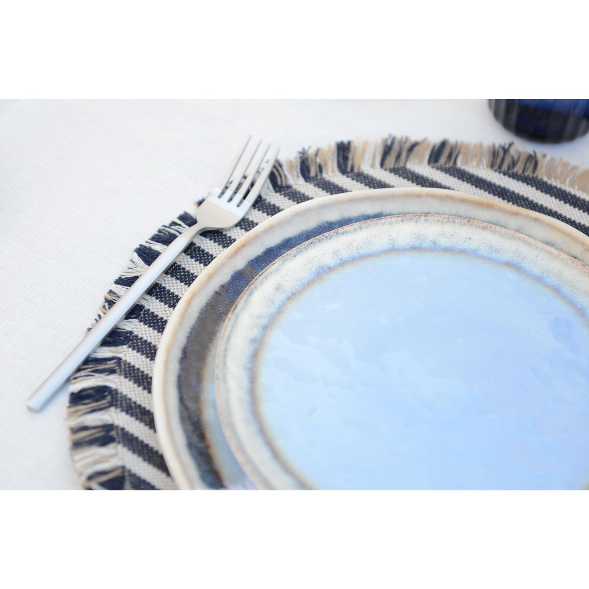 Blue Porselein Dessert Plate 21.5x21.5x1.4cm