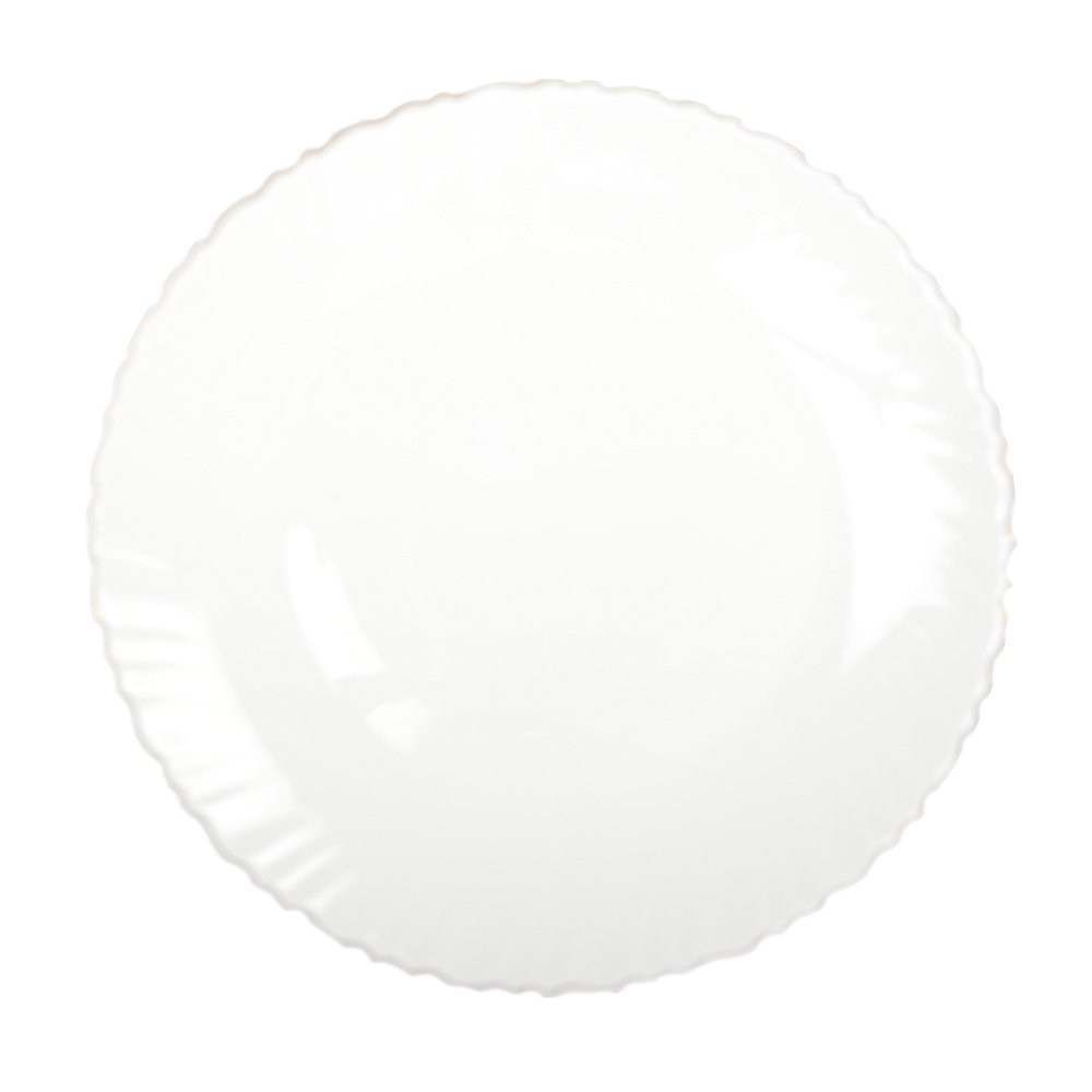 Witte platte plaat gouden rand