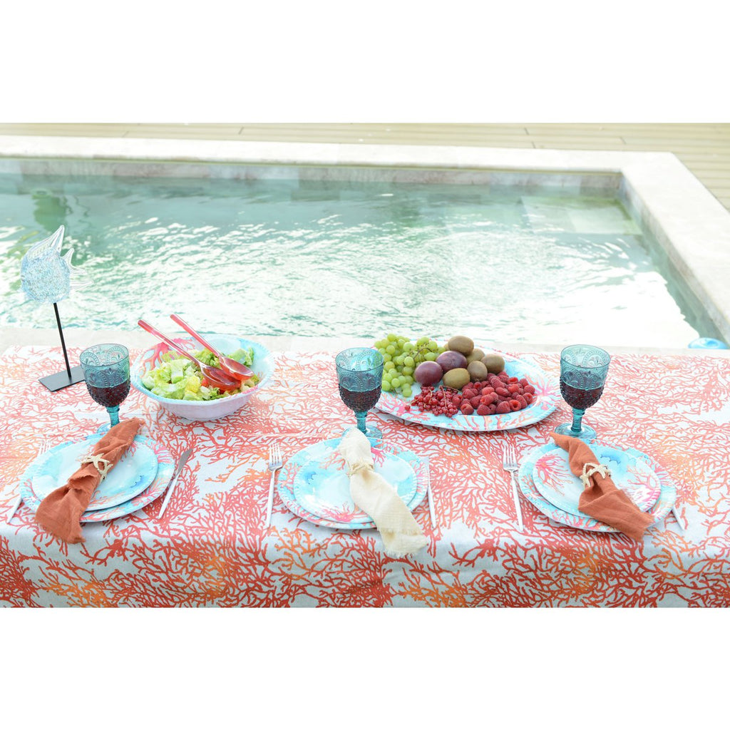 Decoratief blauw glas en transparant metaal