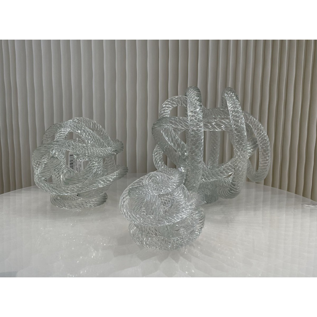 Middelgrote geknoopte glazen sculptuur (M) Diameter: 15 cm