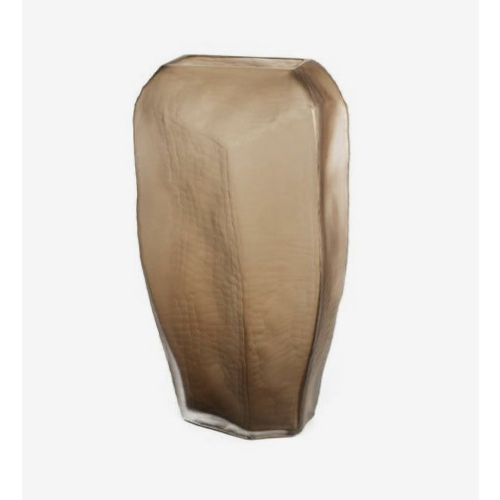 Bruine glazen vaas (v14686-380chocolade)