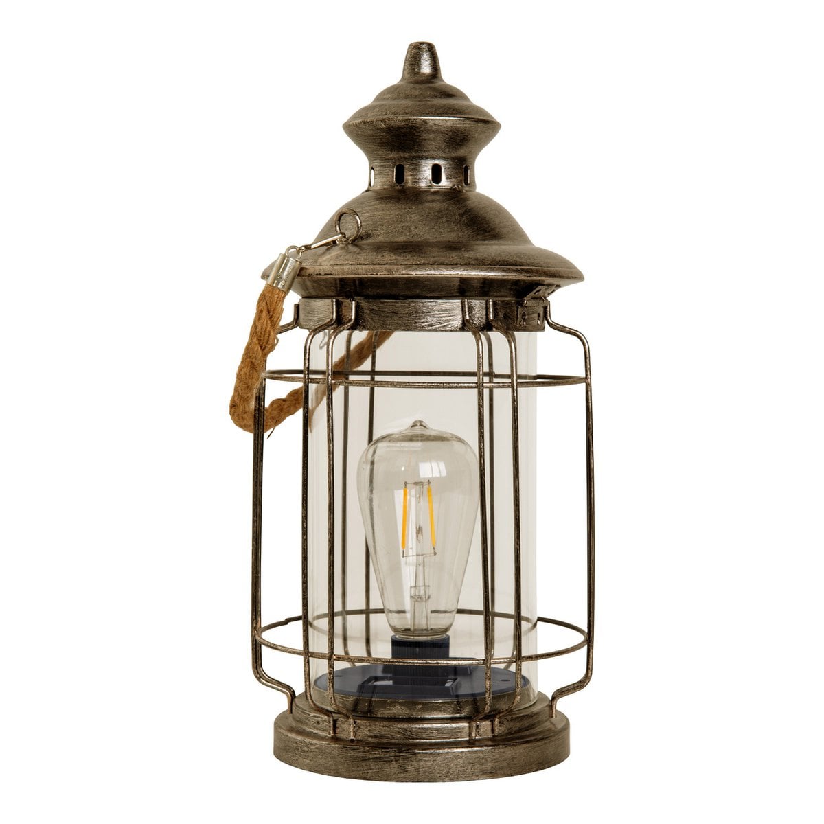 LED decoratief zonnelampje "Bruno" gemaakt van metaal, glas en plastic, koper, met een stevig ingebouwde LED, voor buiten