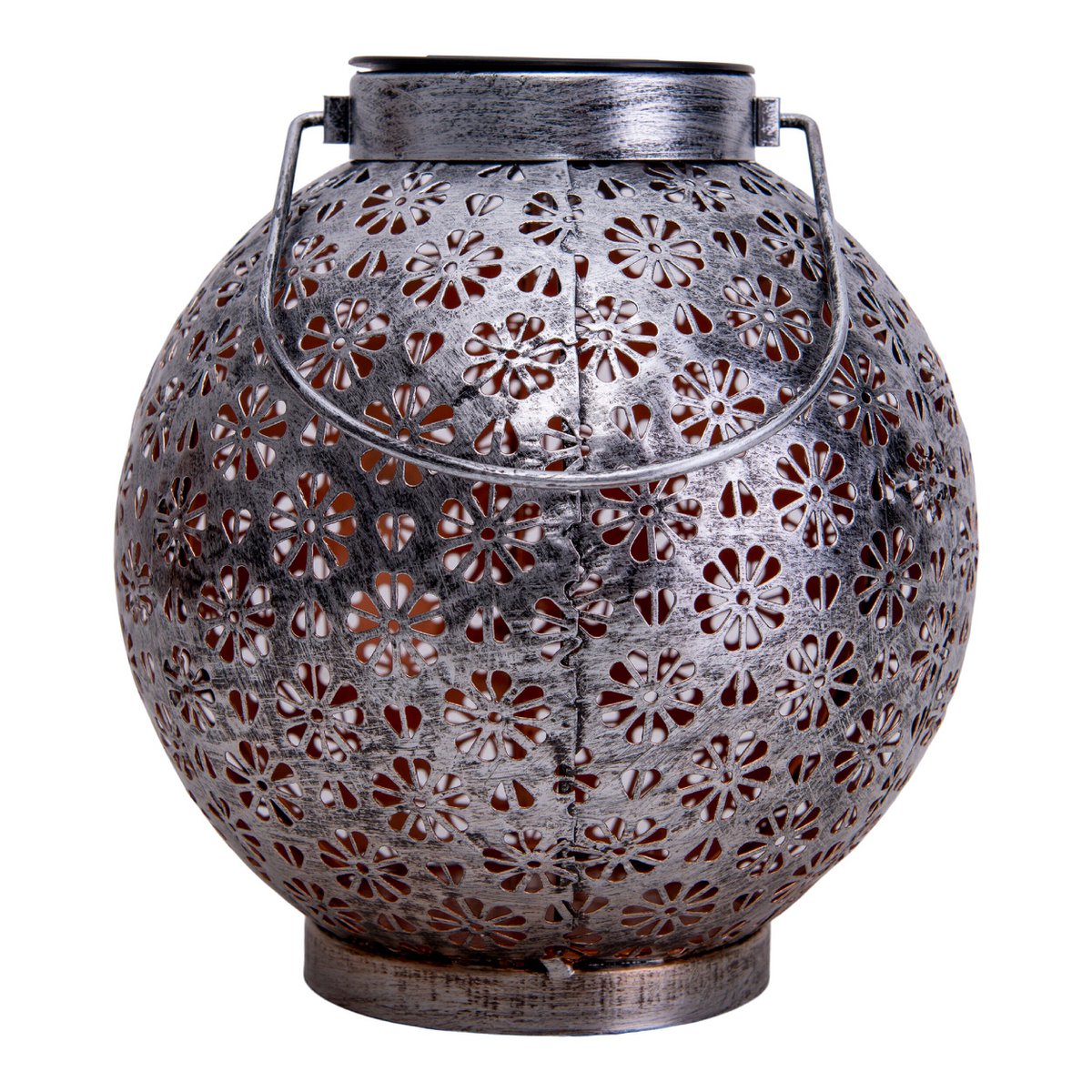 2 Set LED Decoratie Zonnelicht Ø 18 cm Buiten Decoratie gemaakt van metaal in zilver met geïntegreerde LED's