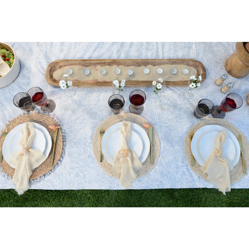 Lang rechthoekig houten decoratief dienblad 100x9x2,5 cm