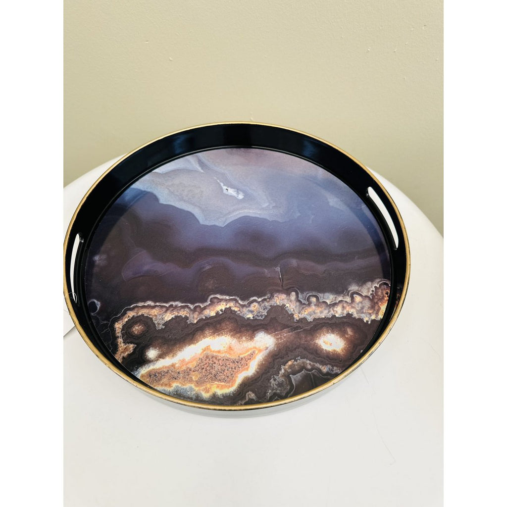 Combination: a tray, a marble candlestick, a marble vase with high-end silk fabric flowers