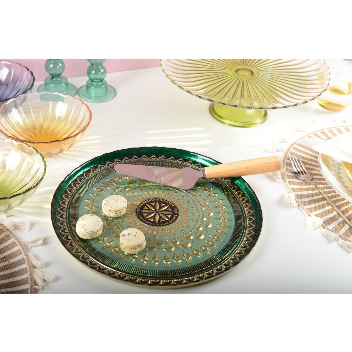 Groene en zwarte taartgerecht 32,5 cm - Coachella