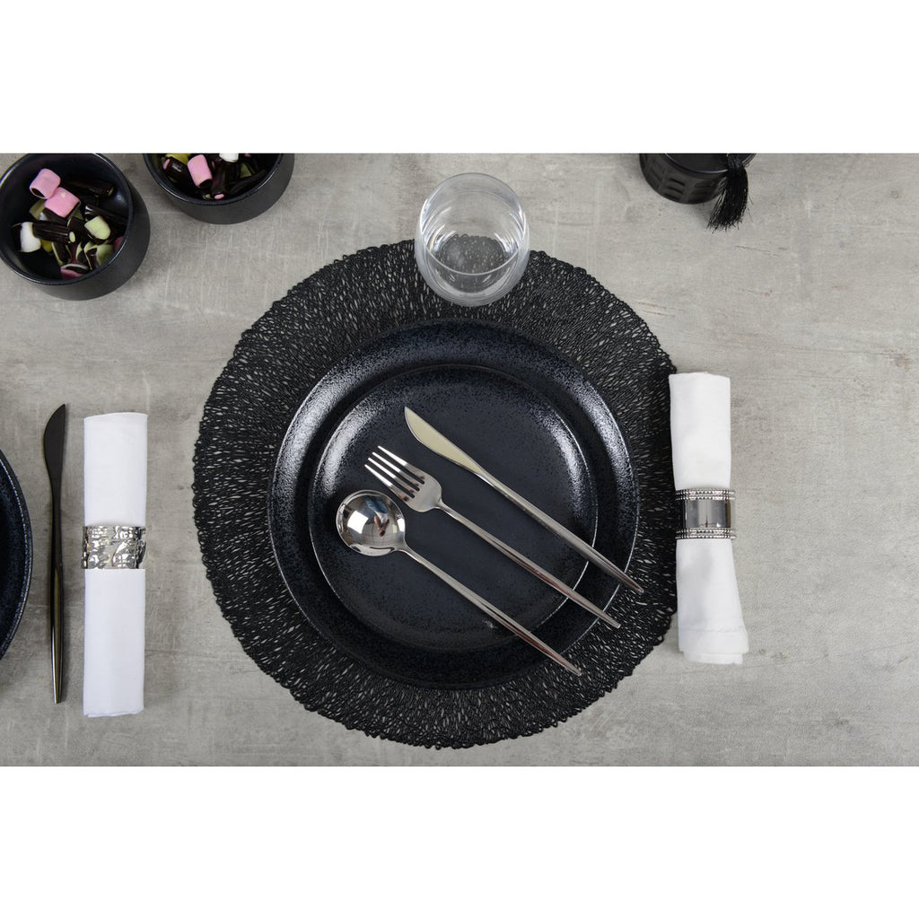 Huisvrouw 24 stuks zilveren glanzende afgeronde contouren