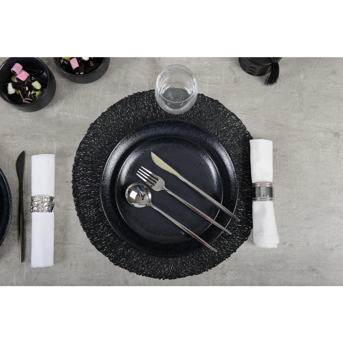 Huisvrouw 24 stuks zilveren glanzende afgeronde contouren