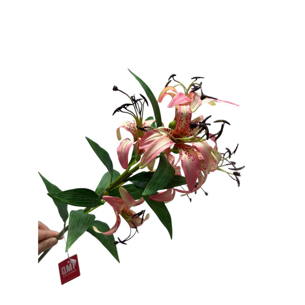 Tiger Lily Pink    | Zijden kunstbloem | Lengte 68cm 1pcs