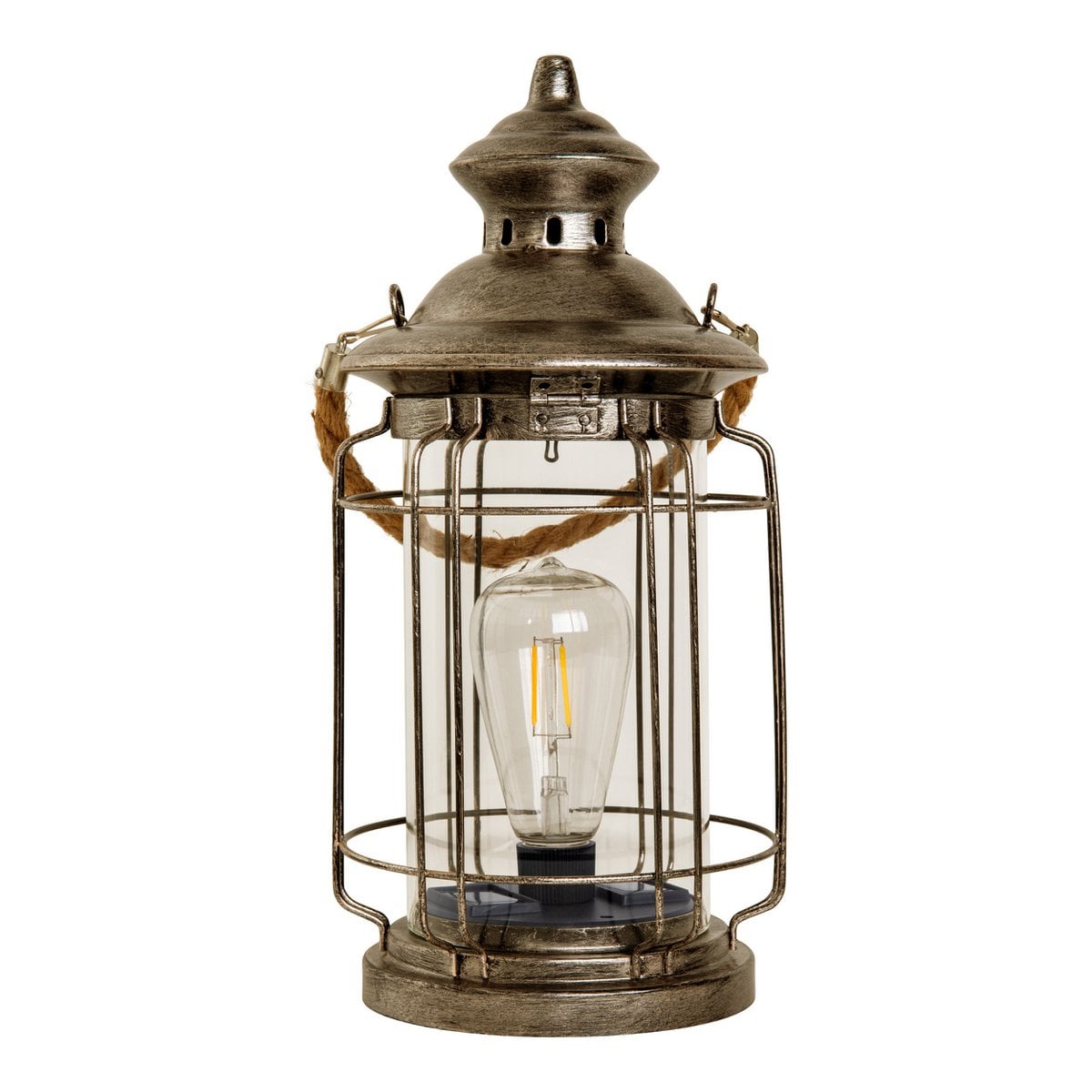 LED decoratief zonnelampje "Bruno" gemaakt van metaal, glas en plastic, koper, met een stevig ingebouwde LED, voor buiten