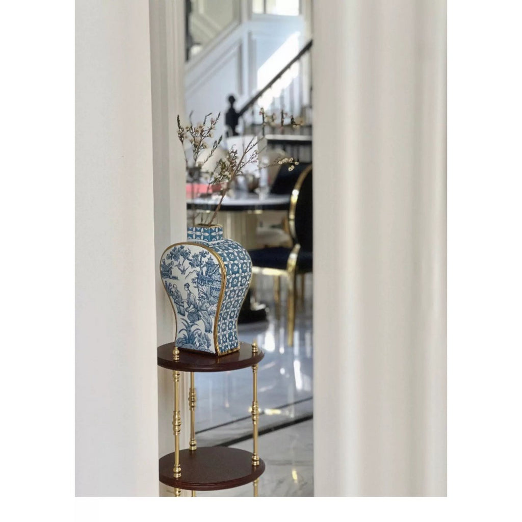 Nieuwe Chinese stijl, oosterse Parijse Delfts blauwe porselein vazen/lage stijl