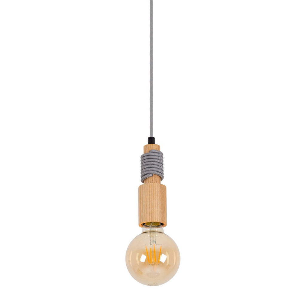 Liv · Houten plafondrosette met textielsnoer en LED