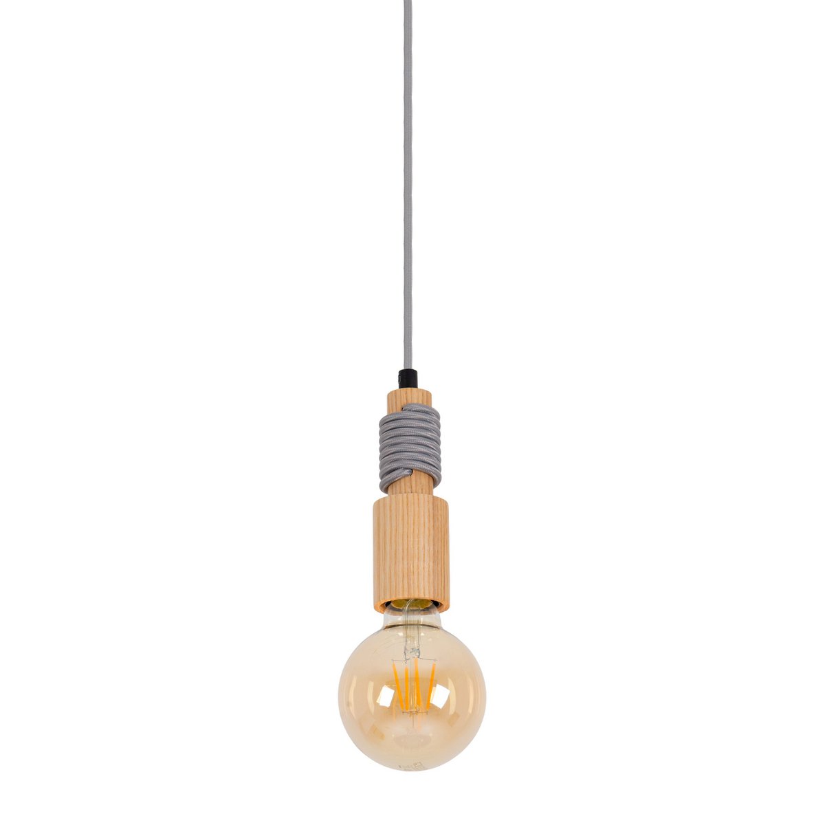 Liv · Houten plafondrosette met textielsnoer en LED