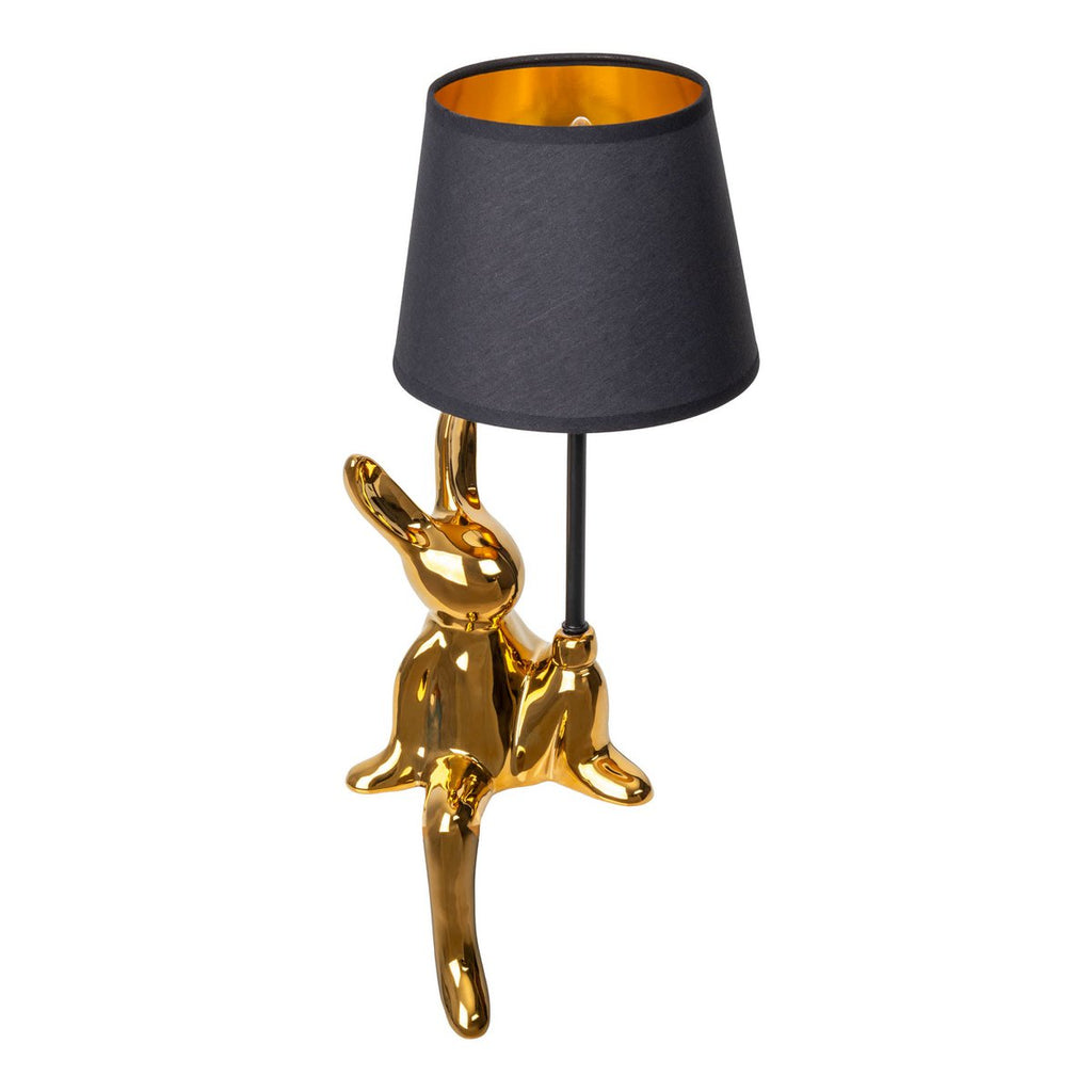 Liv · Houten tafellamp met linnen kap — zwart