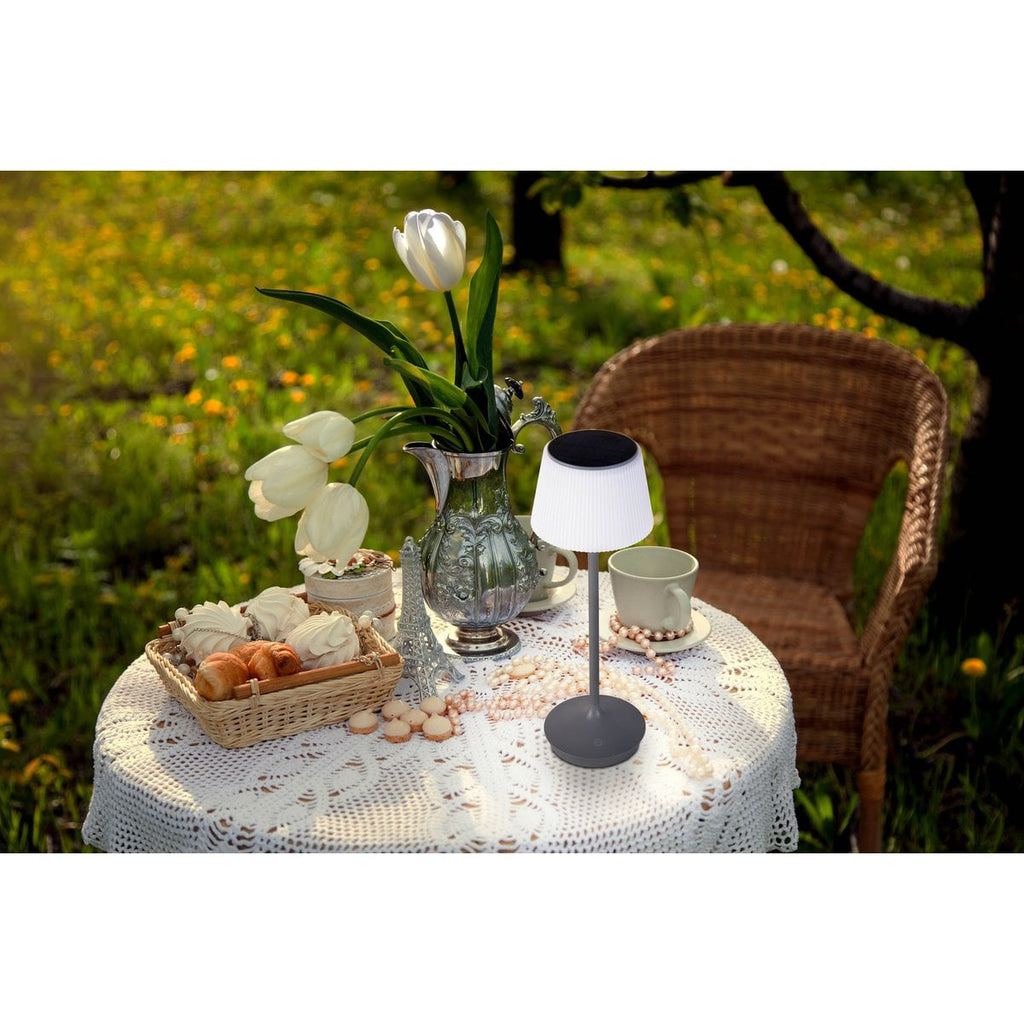 LED -licht "Emmi" voor buiten en binnen, tafellamp gemaakt van metaal en plastic, met stevig gebouwd -in LED's, LED -tafellamp voor balkon, terras, tuin, woonkamer, wintertuin, ca.