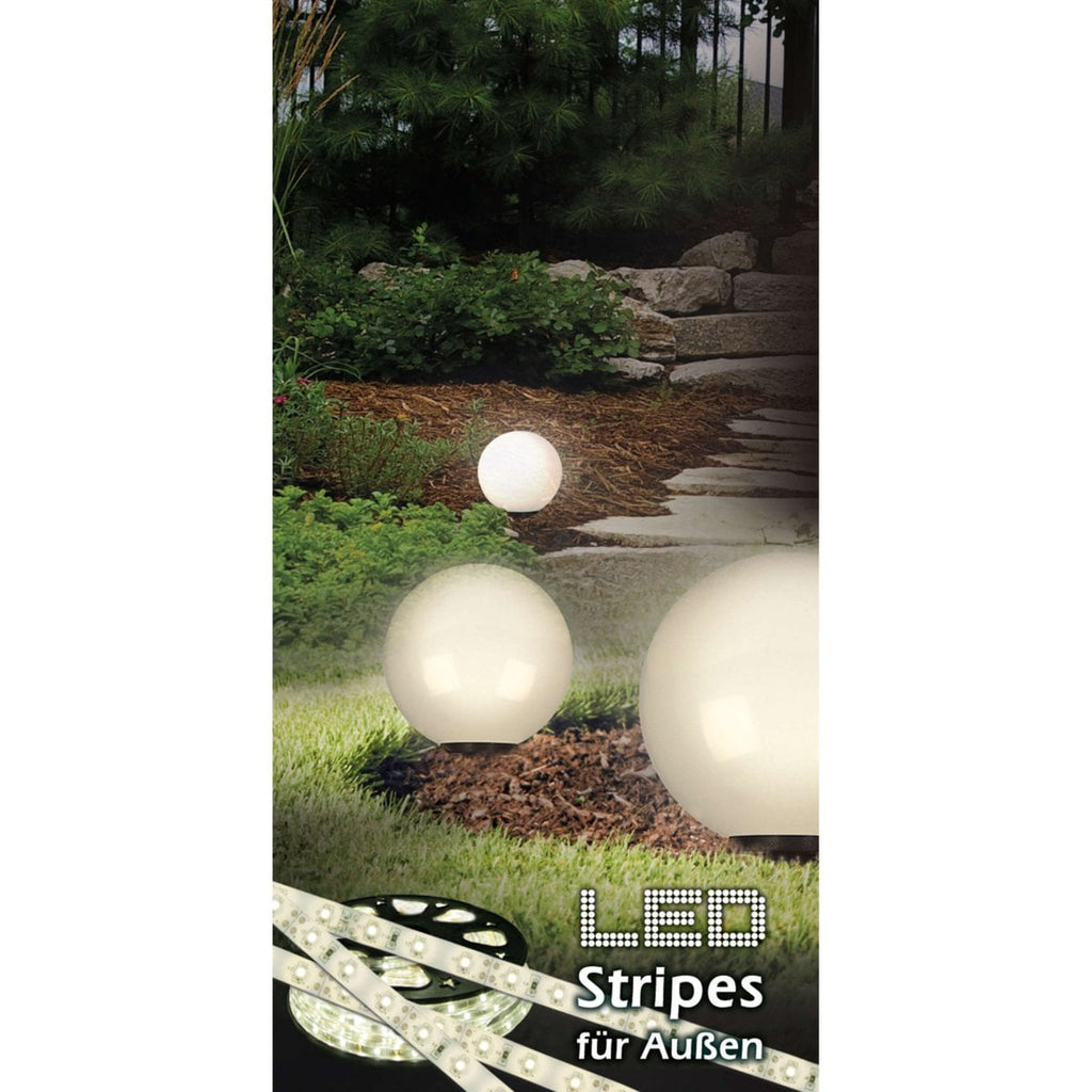 Buiten de Spitical Spit "Ball" D: 30 cm, voor buiten, plastic aarde spies, wit, E27, - Wegelettes