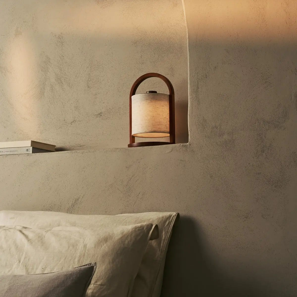 Rivierkastanje houten oplaadbare lamp - dimbaar en draadloos licht